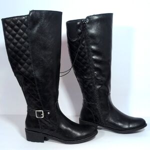 St. John's Bay Black Quilted Over-the-Knee Boots